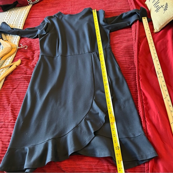 J.Jill Ponte Ruffle Navy Blue Dress. Size Small. - Picture 12 of 15